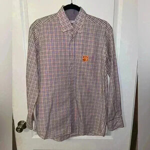 Frederick Martin long‎ sleeve embroidered Clemson button up shirt size med 39-40
